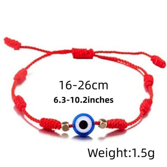 5/$25 Evil Eye & Hand Crafted Red String Adjustable Bracelet - Picture 2 of 5